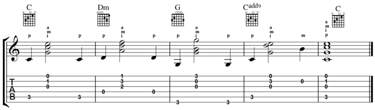 Chordal Finger Picking - Exercise 2