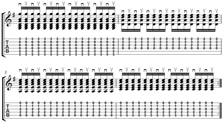 Sixteenth Note Strumming Sixteenth Note Strumming