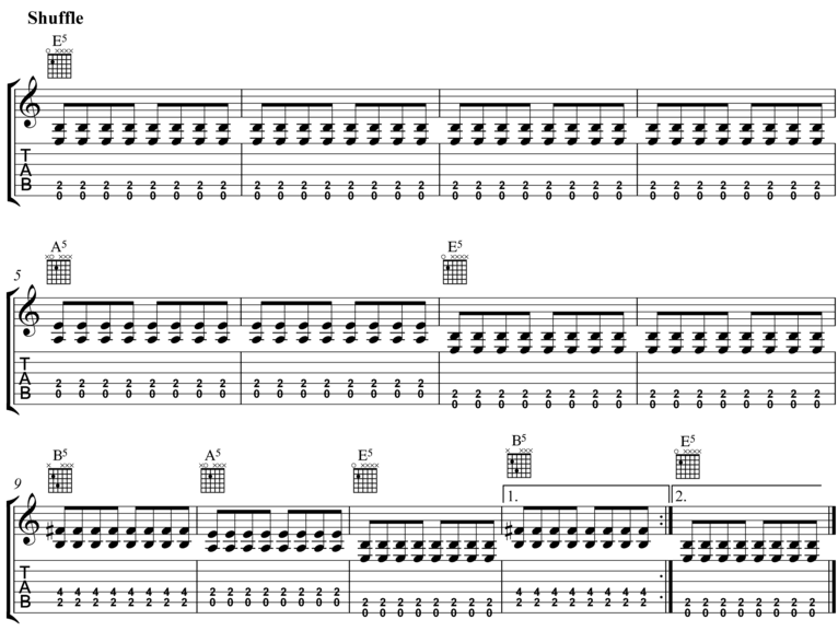 12 Bar Blues Shuffle in E