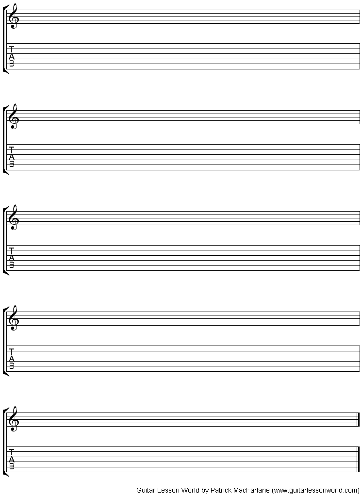 Blank Notation and Tablature GIF