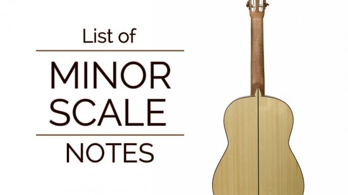 List of Minor Scale Notes