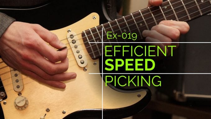 Practice economy picking and sweep picking for speed